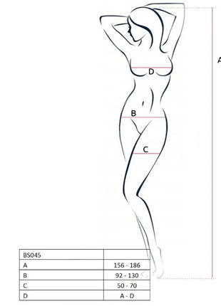 PASSION - WOMAN BS045 BODYSTOCKING SCHWARZ EINE GRÖSSE