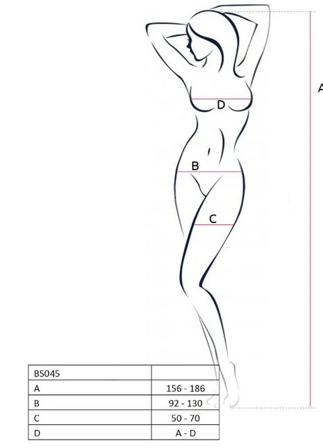 PASSION - WOMAN BS045 BODYSTOCKING SCHWARZ EINE GRÖSSE
