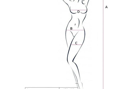 PASSION - WOMAN BS047 SCHWARZER BODYSTOCKING EINE GRÖSSE