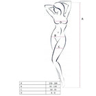 Minimalistische schwarze linienzeichnung der frauensilhouette mit maße punkten a b c d zur größenbestimmung für passion woman bs052 bodystocking schwarz eine größe