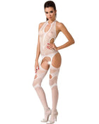 PASSION - WOMAN BS053 WEISSER BODYSTOCKING EINE GRÖSSE