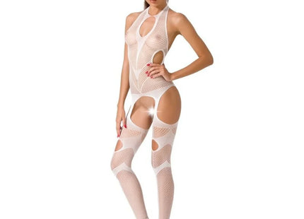PASSION - WOMAN BS053 WEISSER BODYSTOCKING EINE GRÖSSE