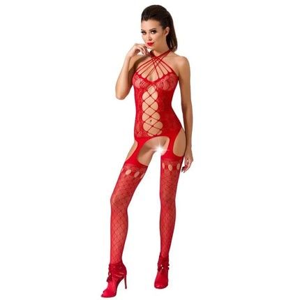 PASSION - WOMAN BS056 ROTER BODYSTOCKING EINE GRÖSSE