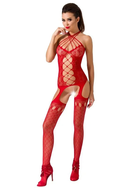 PASSION - WOMAN BS056 ROTER BODYSTOCKING EINE GRÖSSE