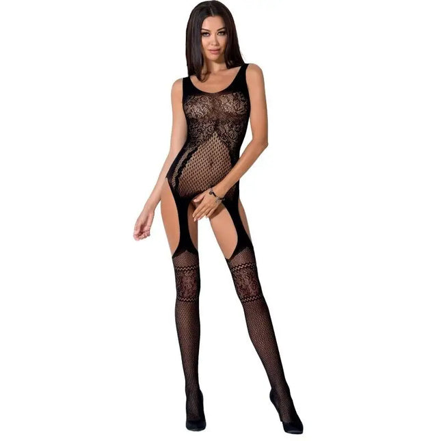 PASSION - WOMAN BS061 SCHWARZER BODYSTOCKING EINE GRÖSSE - Bodystocking