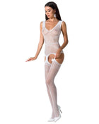 PASSION - WOMAN BS062 WEISSER BODYSTOCKING EINE GRÖSSE