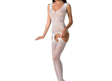 PASSION - WOMAN BS062 WEISSER BODYSTOCKING EINE GRÖSSE