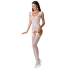 PASSION - WOMAN BS062 WEISSER BODYSTOCKING EINE GRÖSSE