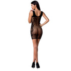 Schwarzes mesh bodycon kleid mit spitze in passione woman bs073 bodystocking eine größe