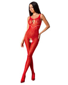 Roter spitzenbodystocking passion woman bs078 mit filigranen cutouts und transparentem, figurbetontem design