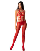 Rotes mesh bodystocking passion woman bs084 mit cut-out design schwarz eine größe vorne sichtbar