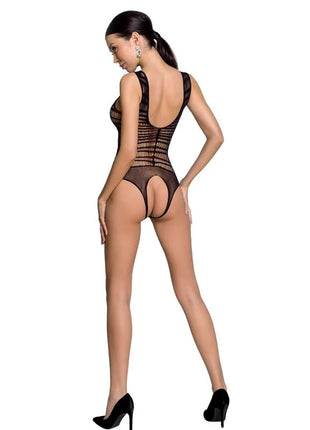 PASSION - WOMAN BS086 SCHWARZER BODYSTOCKING EINE GRÖSSE