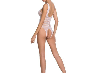 PASSION - WOMAN BS086 WEISSER BODYSTOCKING EINE GRÖSSE