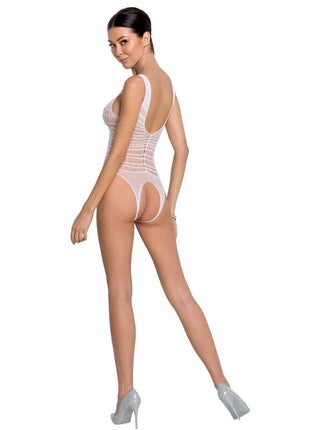 PASSION - WOMAN BS086 WEISSER BODYSTOCKING EINE GRÖSSE