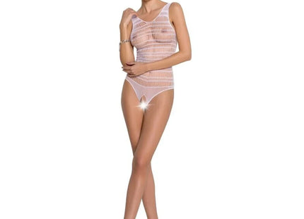 PASSION - WOMAN BS086 WEISSER BODYSTOCKING EINE GRÖSSE