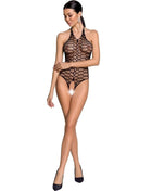 PASSION - WOMAN BS087 SCHWARZER BODYSTOCKING EINE GRÖSSE