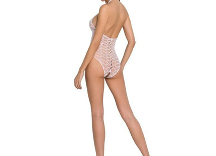 PASSION - WOMAN BS087 WEISSER BODYSTOCKING EINE GRÖSSE