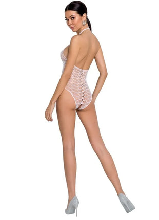 PASSION - WOMAN BS087 WEISSER BODYSTOCKING EINE GRÖSSE