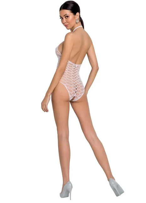 PASSION - WOMAN BS087 WEISSER BODYSTOCKING EINE GRÖSSE