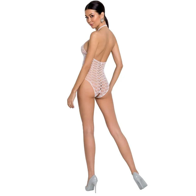 PASSION - WOMAN BS087 WEISSER BODYSTOCKING EINE GRÖSSE