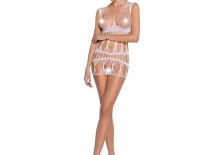 PASSION - WOMAN BS089 WEISSER BODYSTOCKING EINE GRÖSSE