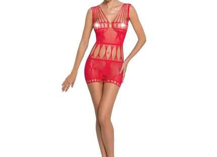 PASSION - WOMAN BS090 ROTER BODYSTOCKING EINE GRÖSSE
