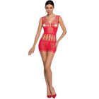 PASSION - WOMAN BS090 ROTER BODYSTOCKING EINE GRÖSSE