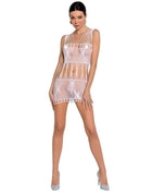 PASSION - WOMAN BS090 WEISSER BODYSTOCKING EINE GRÖSSE