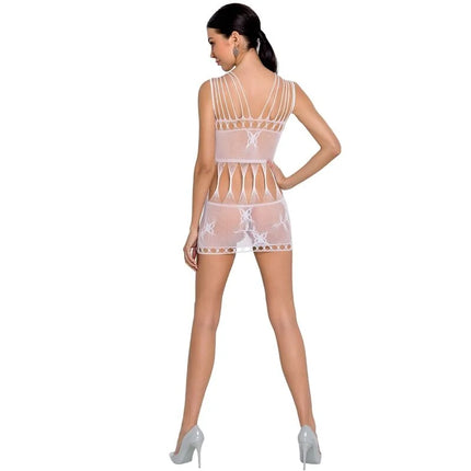 PASSION - WOMAN BS090 WEISSER BODYSTOCKING EINE GRÖSSE