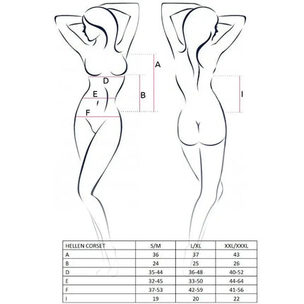 PASSION - WOMAN HELLEN KORSETT SCHWARZ GRÖSSE S/M - Korsetts