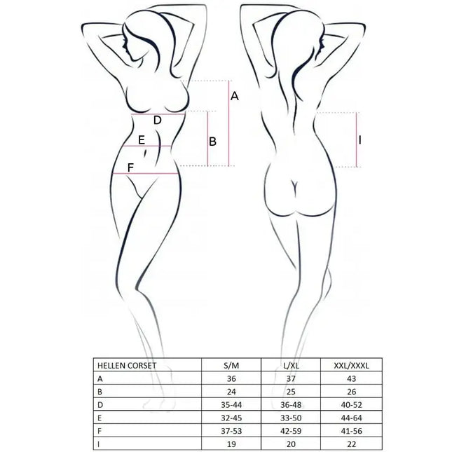 PASSION - WOMAN HELLEN KORSETT SCHWARZ GRÖSSE S/M - Korsetts