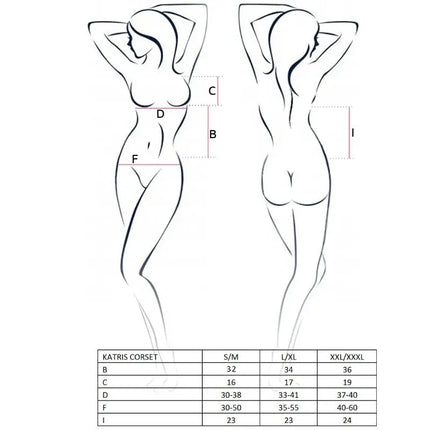 PASSION - WOMAN KATRISS SCHWARZES KORSETT GRÖSSE S/M - Korsetts