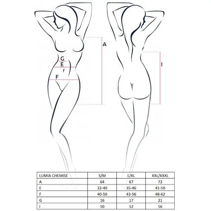 PASSION - WOMAN LUMIA CHEMISE SCHWARZ GRÖSSE S/M - Nachtwäsche