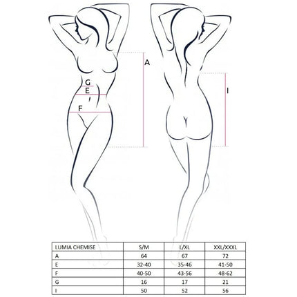 PASSION - WOMAN LUMIA CHEMISE SCHWARZ GRÖSSE S/M - Nachtwäsche