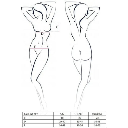 PASSION - WOMAN PAULINE SET 3-TEILIG GRÖSSE S/M - Strumpfband Set