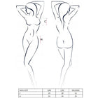 Schwarzes passion woman sayla set in s m mit weiblicher figur front und rückansicht als schwarze linienzeichnung