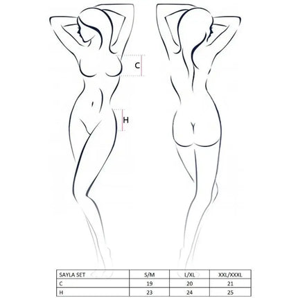 PASSION - WOMAN SAYLA SET SCHWARZ GRÖSSE S/M - Sexy Dessous-Set