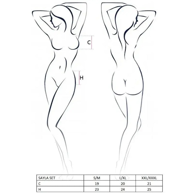 PASSION - WOMAN SAYLA SET SCHWARZ GRÖSSE S/M - Sexy Dessous-Set