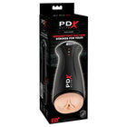 Pdx elite fap-gasm intermittierender saug- und vibrationsmasturbator in schwarz mit realistischem hautfarbener kopf und texturiertem griff