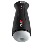 Schwarzer pdx elite fap-gasm clear männlicher masturbator mit ergonomischem design und rotem branding an der seite