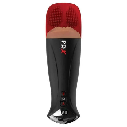 Pdx elite automatischer masturbator in rot und schwarz mit silikonborsten und 34,9 cm länge