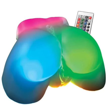 Pdx elite booty led mega leuchtender männlicher masturbator mit regenbogenfarbenem led-licht und fernbedienung