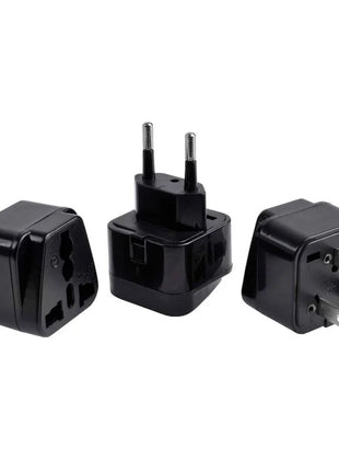 Schwarzer universal reisesteckeradapter aus plastik mit mehreren steckerkonfigurationen für pdx elite milk me silly mega masturbator