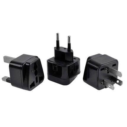 Schwarzer universal reisesteckeradapter aus plastik mit mehreren steckerkonfigurationen für pdx elite milk me silly mega masturbator