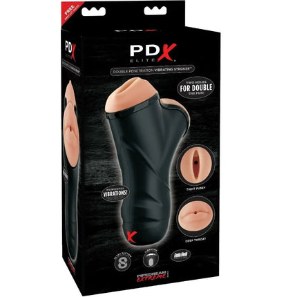 PDX ELITE - VIBRIERENDER STROKER MIT DOPPELPENETRATION - Automatischer Masturbator