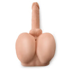 Beige silikon anatomisches modell männliche genitalien mit abgerundeten gesäß für pdx male interaktiver bad boy masturbator rückansicht