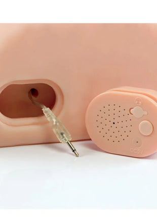 Pdx male männlicher interaktiver fick ihn alum pinker silikon hörgerät mit kleinem ovalem lautsprecher und audioanschluss