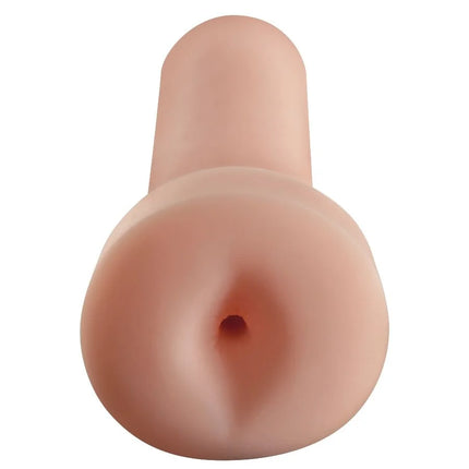 Beige silikon analplug mit abgerundetem, konischem design und glatter oberfläche aus dem pdx male pumpe und dump stroker set