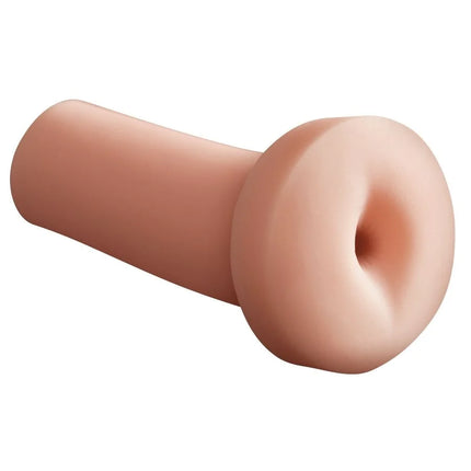 Beiger silikon analplug mit abgerundetem donutförmigem kopf und konischem schaft aus dem pdx male pumpe und dump stroker set