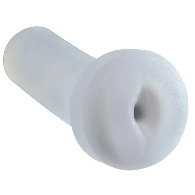Weißer silikon analplug mit abgerundetem kopf und konischem schaft aus der serie pdx male pumpe und dump stroker klar